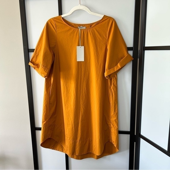 COS Dresses & Skirts - [2] NWT COS Golden Mustard Yellow Lightweight A-line Shift Dress 100% Cotton